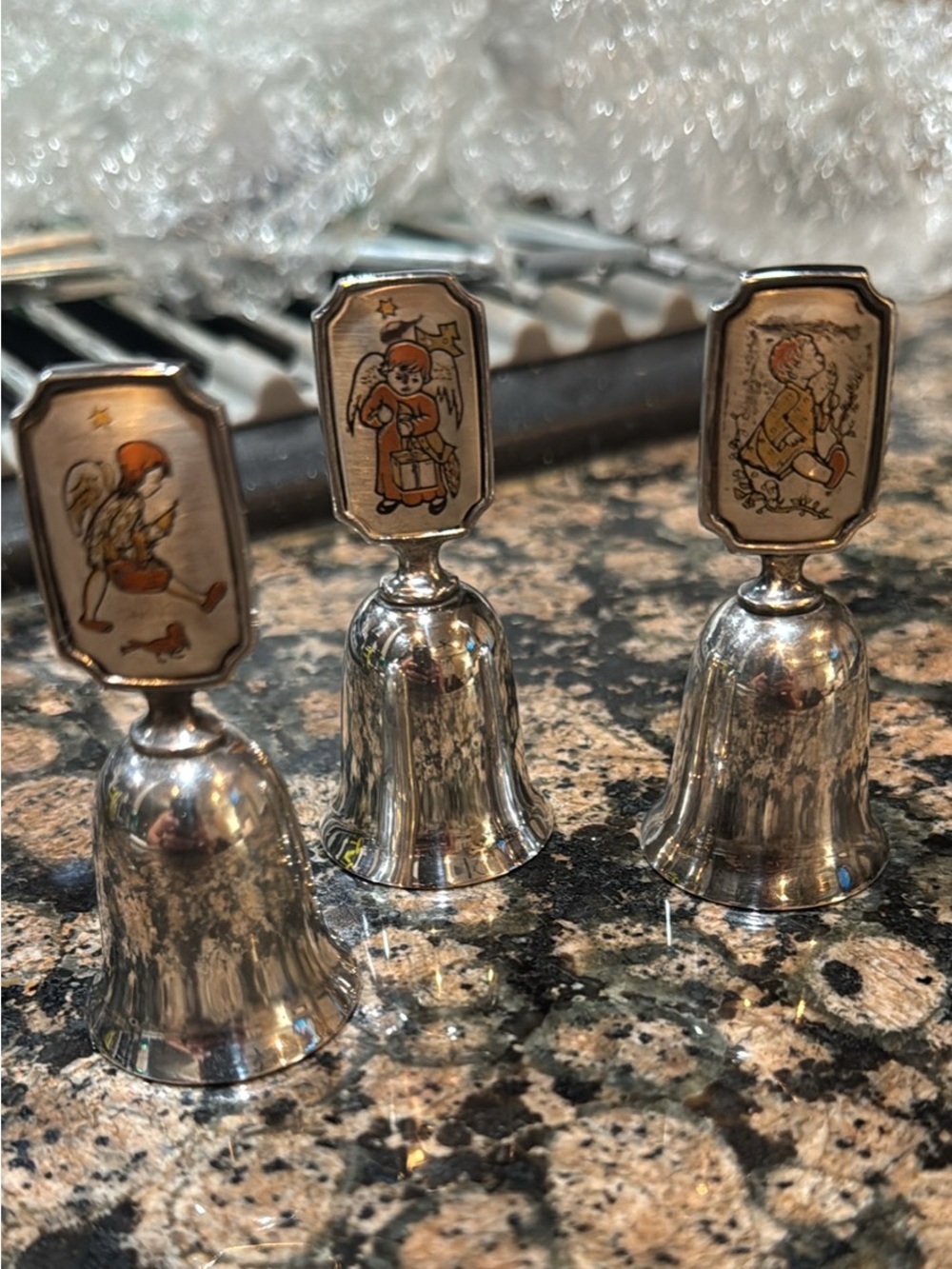 Vintage Reed & Barton Damascene Berta Hummel Bells - First Edition (Set of 3)